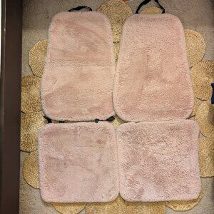 Pink Faux Fur car/chair seat mats